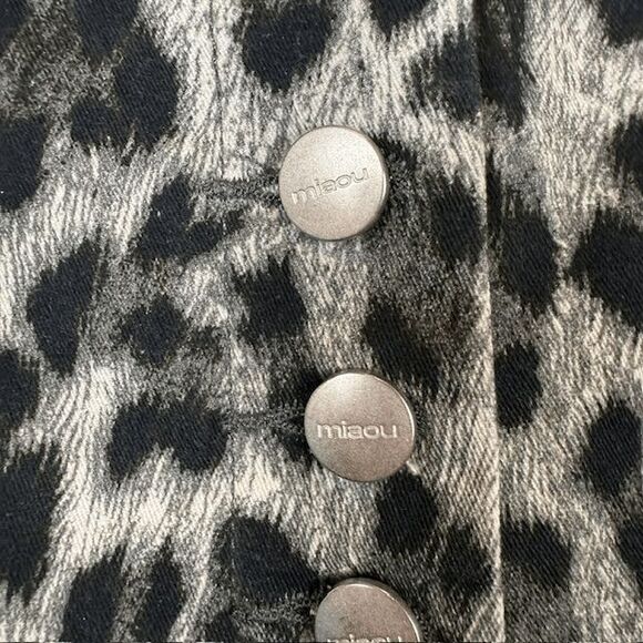 NEW! MIAOU The Junior Pant Gray Leopard Exposed Button Fly Size 25 - Picture 5 of 13